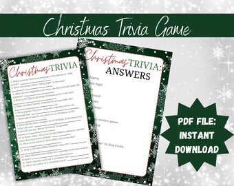 Christmas Trivia Game, Christmas Party Games, Adults Christmas Trivia, Holiday Trivia, Christmas Games for Adults, Office Christmas Games