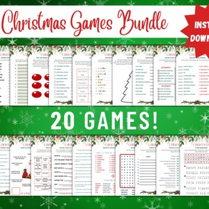 20 Christmas Games Bundle, Christmas Party Games, Printable Holiday Games, Office Party Games, Family Christmas Games, Holiday Party Games