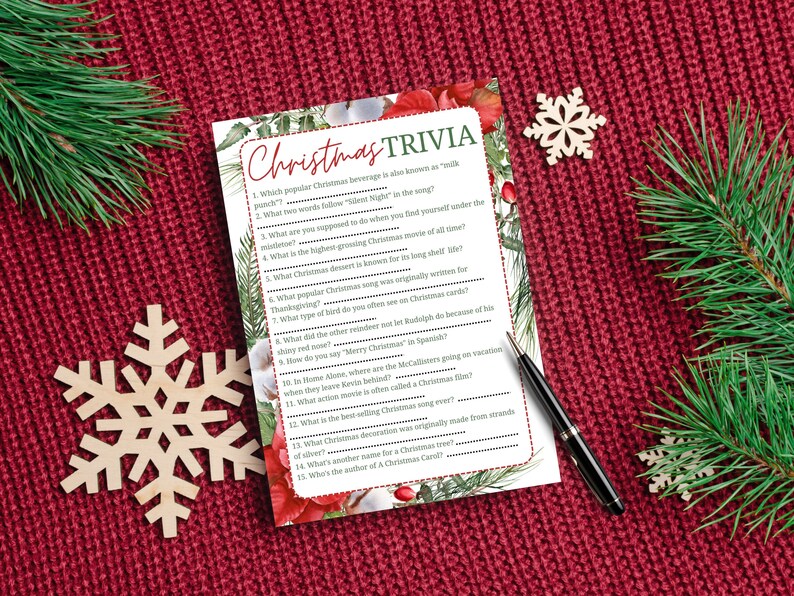 Christmas Trivia Game, Christmas Party Games, Adults Christmas Trivia