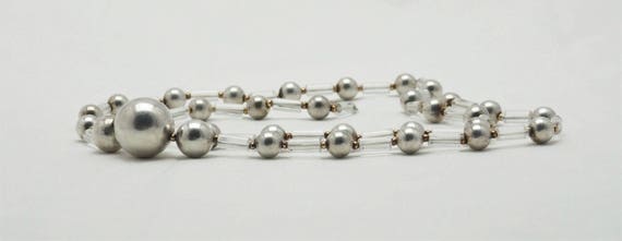 Vintage Long Modern sterling silver balls orb rou… - image 4