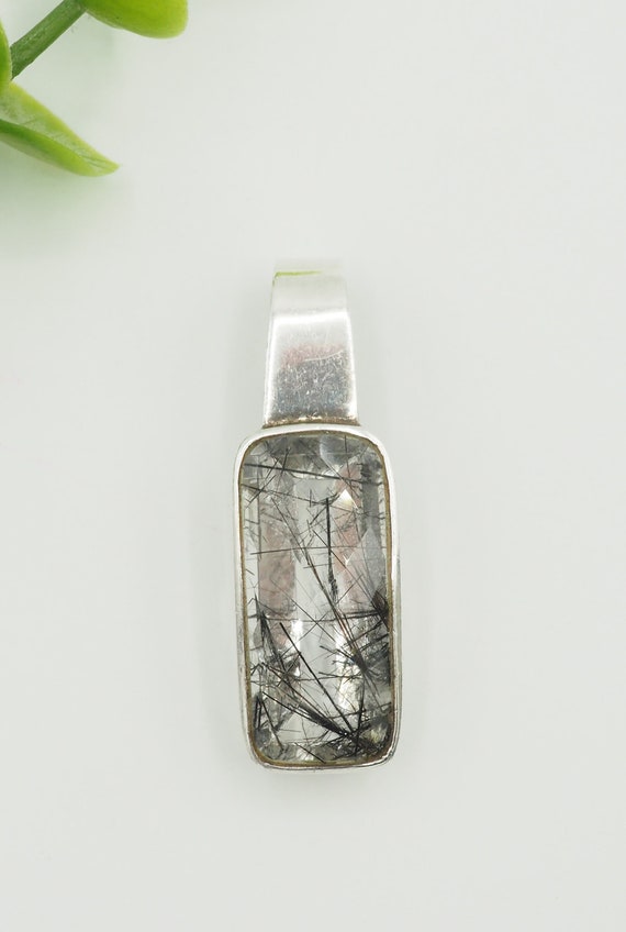 Vintage Modern sterling silver rutilated quartz mi