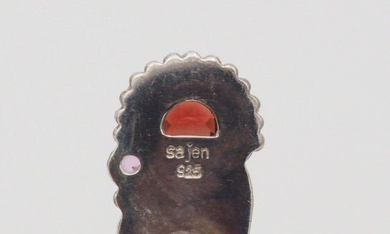 Vintage Sajen Garnet Amethyst Abalone sterling si… - image 4
