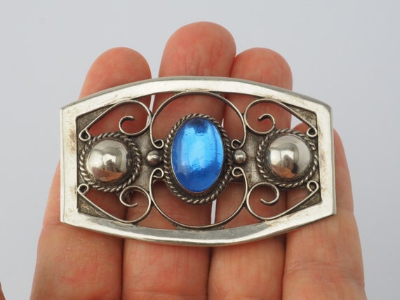 Vintage handmade rectangular modern sterling silv… - image 6