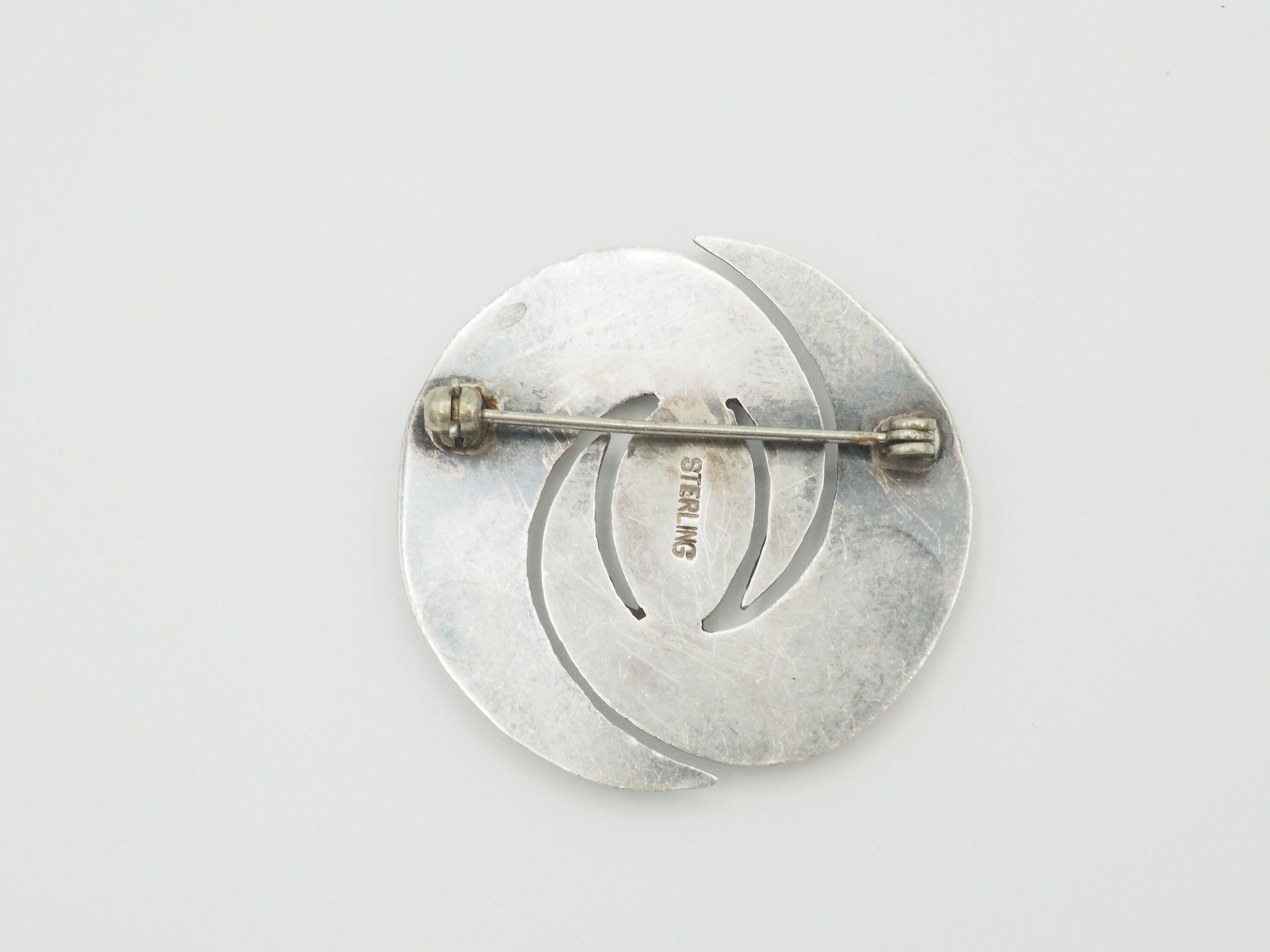 Broche / pendentif pierre bleue ton argent sud-ouest (fausse turquoise