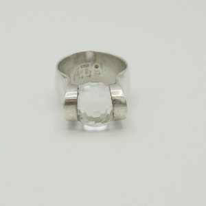 Vintage Mid Century Modern Sterling Silver Glass Orb Ring, Storlek 6