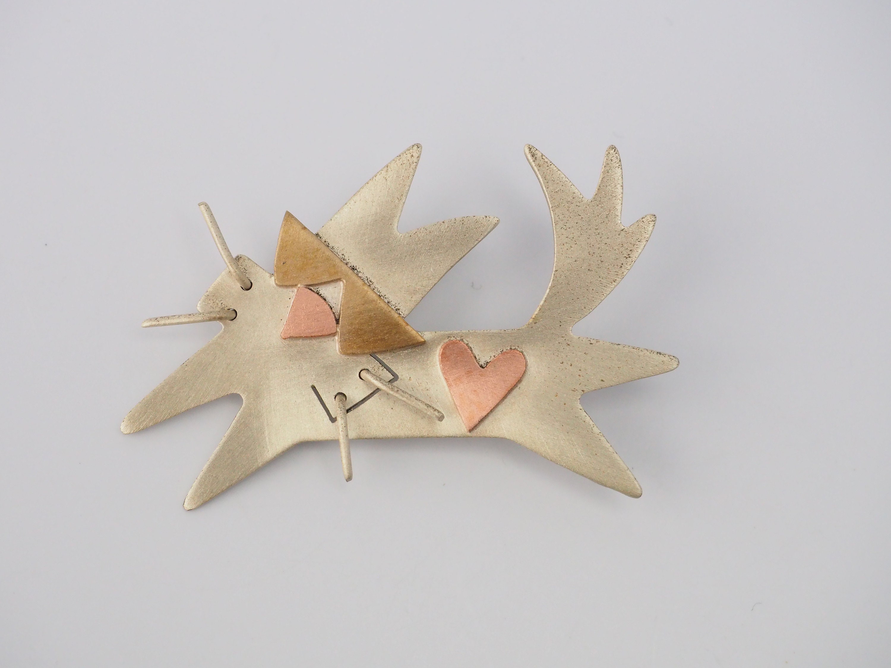 Funky 1980's Sterling Silver Designer Signed Mixed Metal