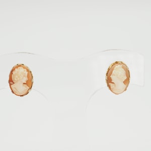 Vintage Gold Filled Cameo Earrings: Victorian Style Shell Relief Clip Ons
