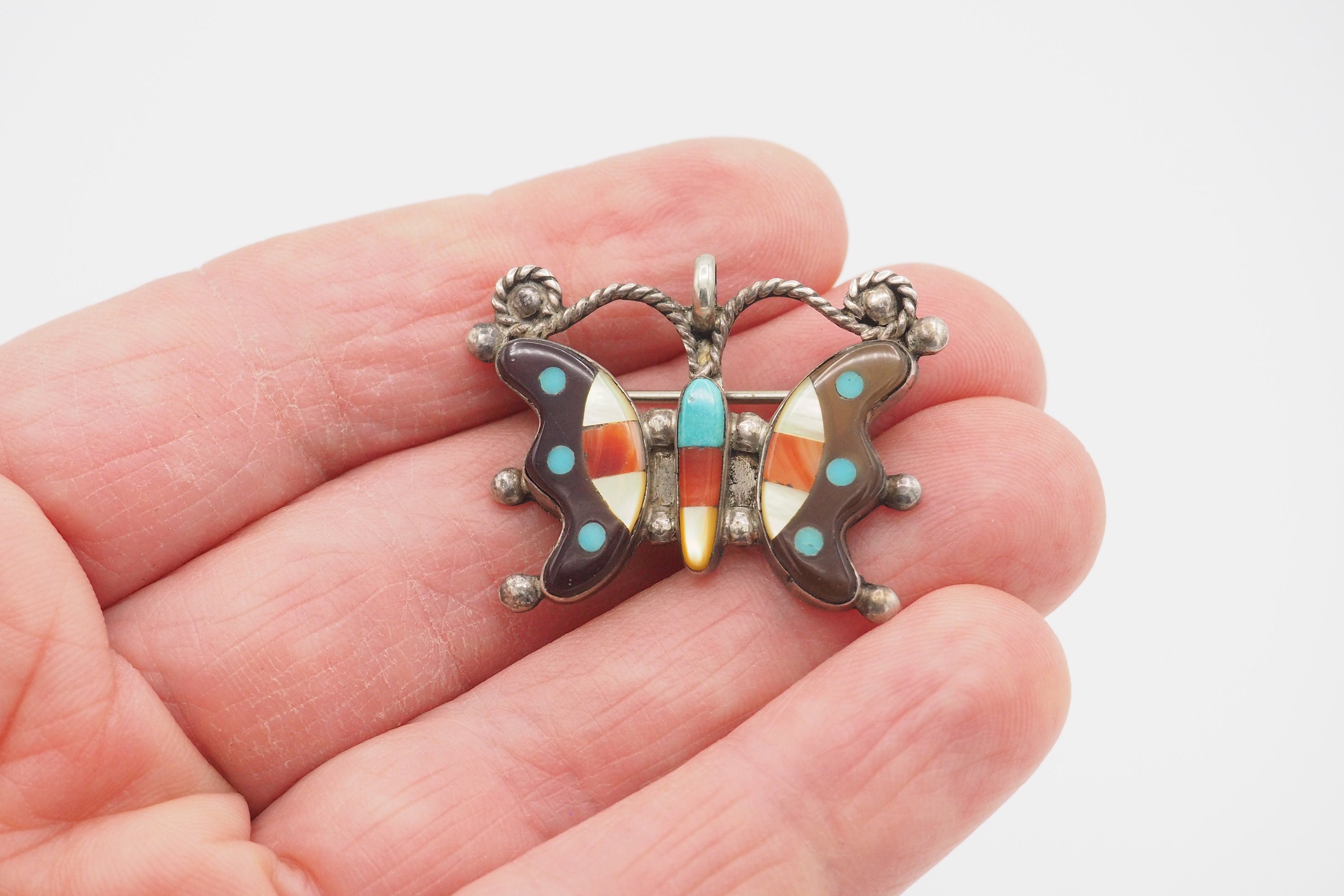 ネイティブアメリカン✳︎ターコイズ付✳︎ミッキーマウス✳︎ビンテージ✳︎ピンブローチ ネイティブアメリカン✳︎ターコイズ付✳︎ミッキーマウス