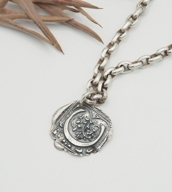 Vintage Victorian style sterling silver Wax Seal L