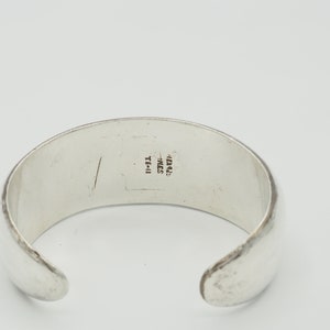 Solid Vintage Modernist Shiny Sterling Silver Concave Cuff Bracelet ...