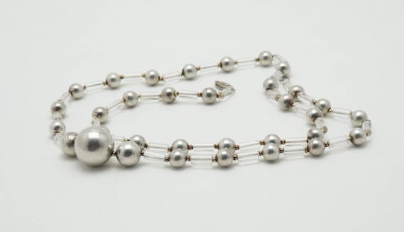 Vintage Long Modern sterling silver balls orb rou… - image 3