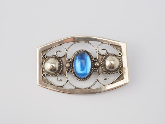 Vintage handmade rectangular modern sterling silv… - image 2