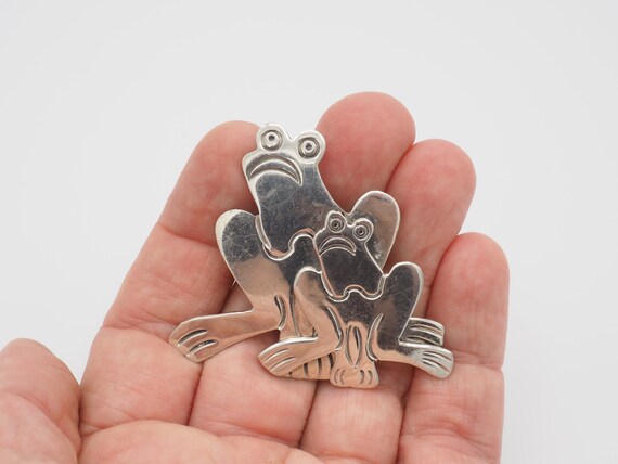 Fun Vintage Modern solid sterling silver frogs to… - image 5