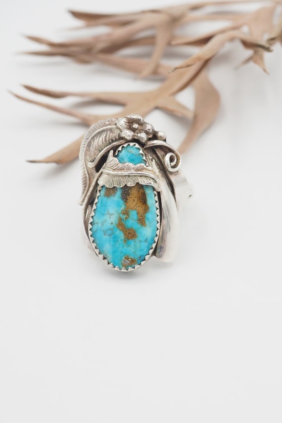 Vintage Les Baker Navajo Native American Turquois… - image 1