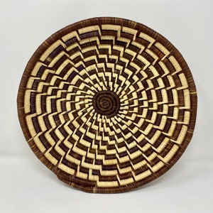 Handmade Coil Basket Woven Storage Brown  Beige Raffia Bowl Tribal Hanging Basket Decor Ethnic Hippie Boho Bohemian Handmade Gift