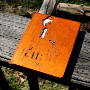 Wooden Journal Wood Burned Cut Out Wood Diary Blank Book Handmade in Chiapas Mexico