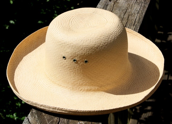 Vintage Woven Natural Raffia Sun Hat Handmade Summ
