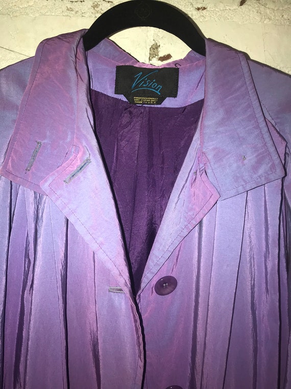 Vintage Vision 80’s Women's Purple Jacket Metalli… - image 1