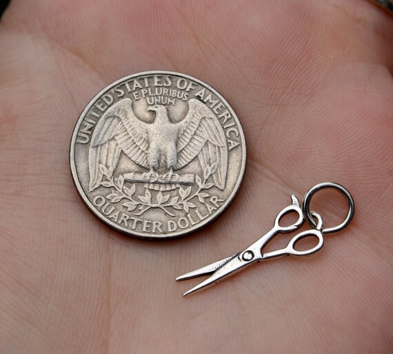 925 Scissor Shaped Charm Pendant Sterling Silver J