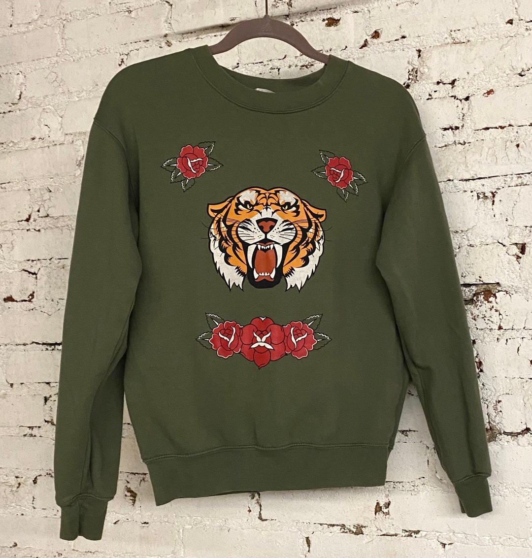 Chinese tiger rose mens hoodie sale