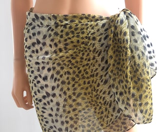 Leopard beach cover, Leopard Beach cover up, Scarf for her