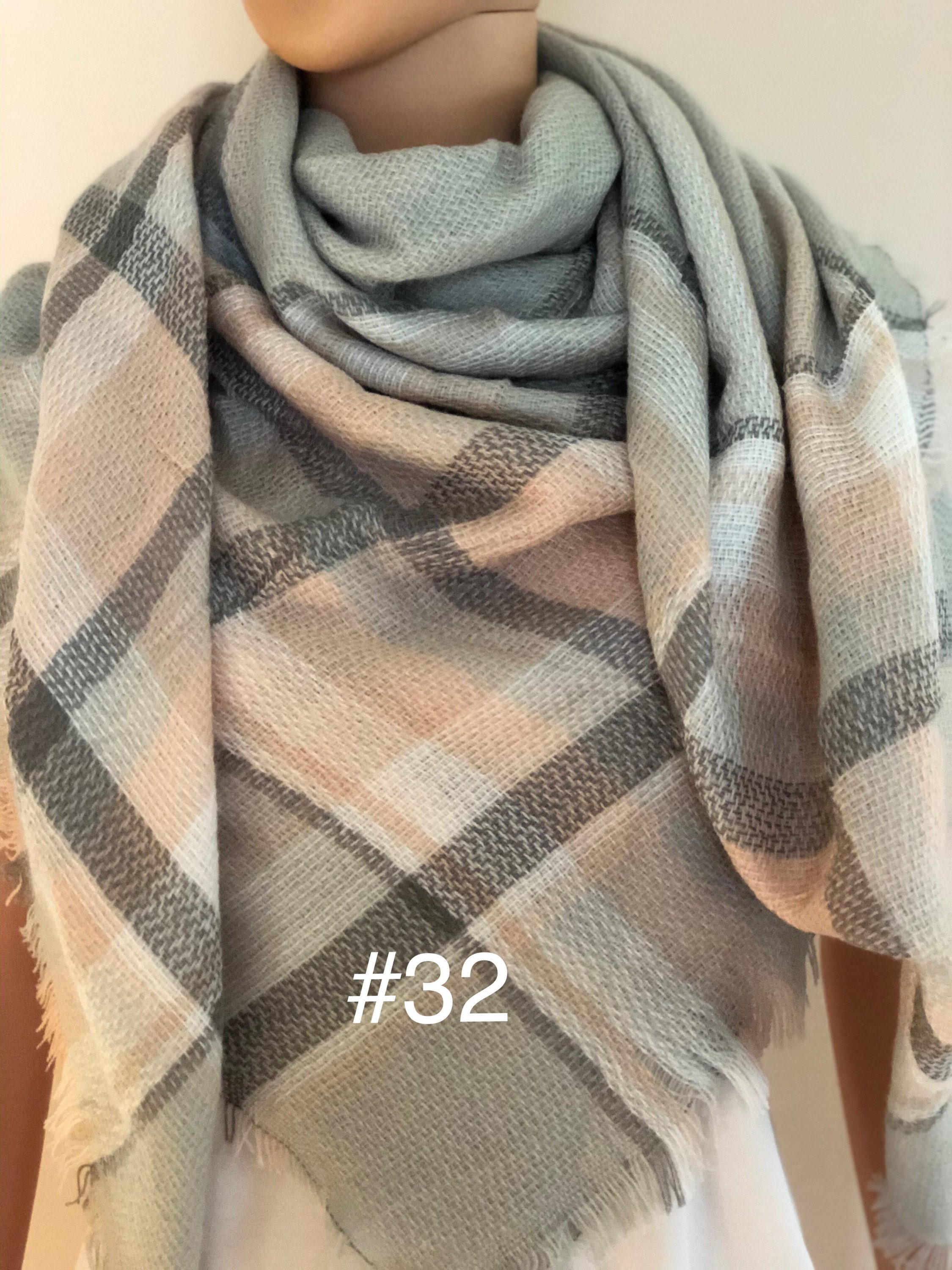 Blanket Scarf Plaid Blanket Scarf Blanket Scarf Tartan Zara Etsy