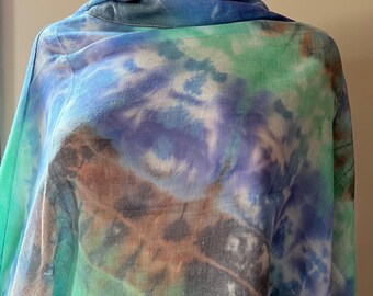 Colorful Batik Print Scarf, Multicolored gift for her