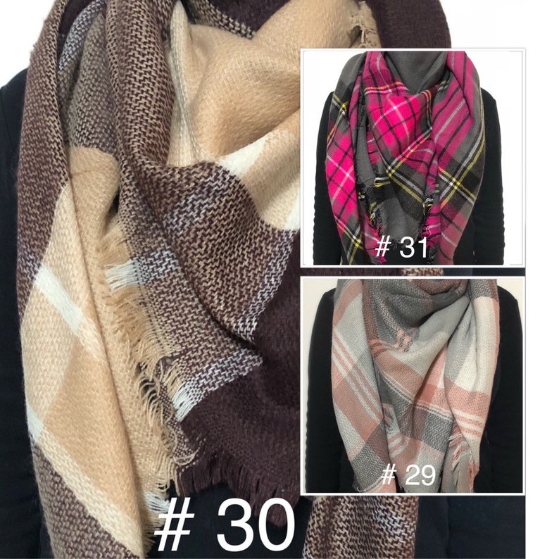 Blanket Scarf Plaid, Tartan Blanket Scarf, Tartan Shawl, Oversized Plaid Scarf image 10