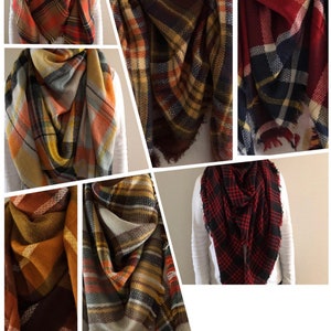 Blanket Scarf Plaid, Tartan Blanket Scarf, Tartan Shawl, Oversized Plaid Scarf image 1