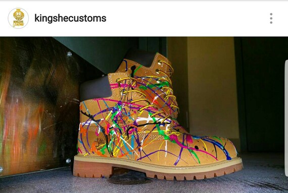 painted timberland boots