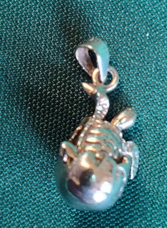 Sterling Turtle Hatching Charm - image 5