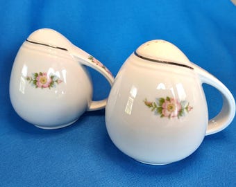 Hall Rose White Salt Pepper Shaker Set