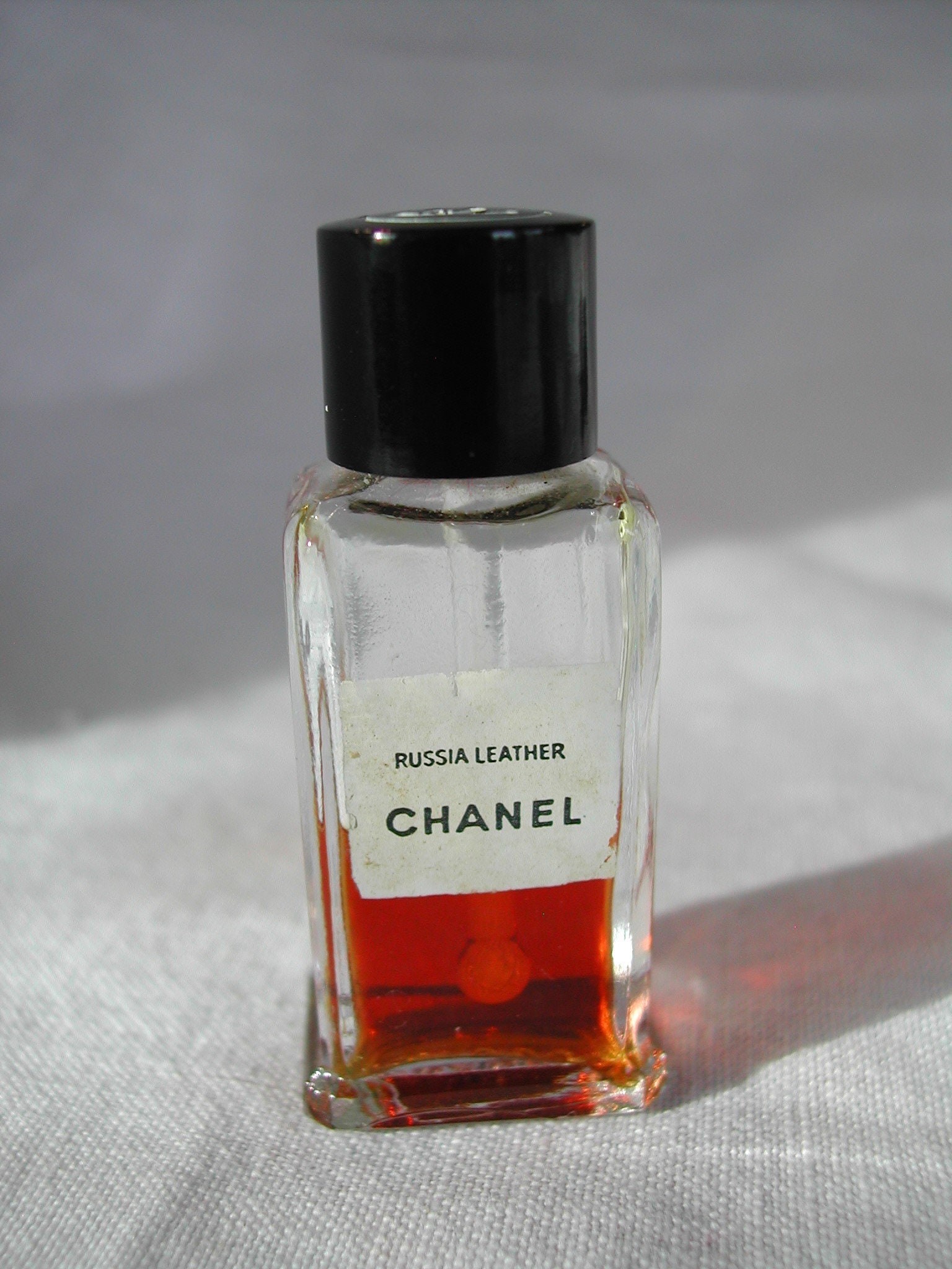 Vintage CHANEL Russian Leather Perfume Bottle, Marked