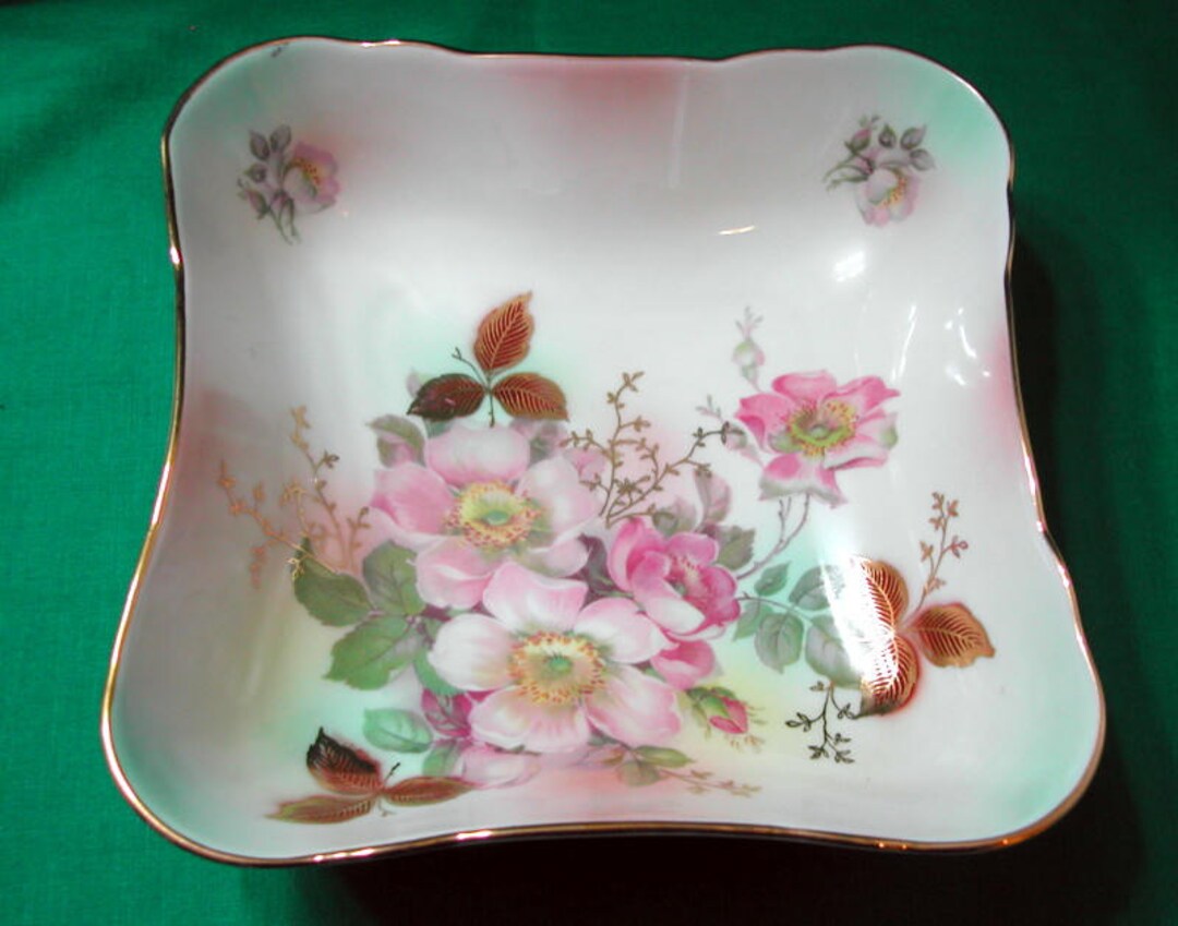 Schumann Wild Rose Blush 8" Square Bowl, Arzberg, Germany - Etsy