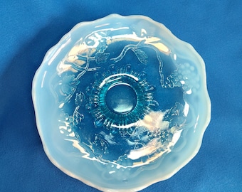 Vintage Grapes Vine Jefferson Glass Blue Opal 1908