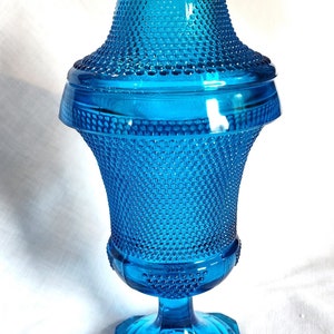 LE Smith Beautiful Blue Glass Apothecary Candy Jar