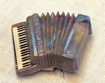 Vintage Accordion Crucianelli Plastic  Pin Brooch