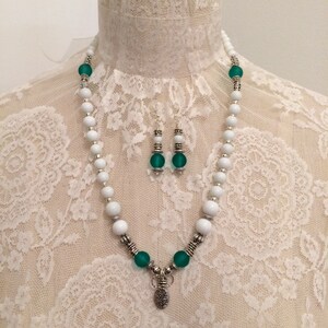 Brushed Glass & Aventurine Jewelry set