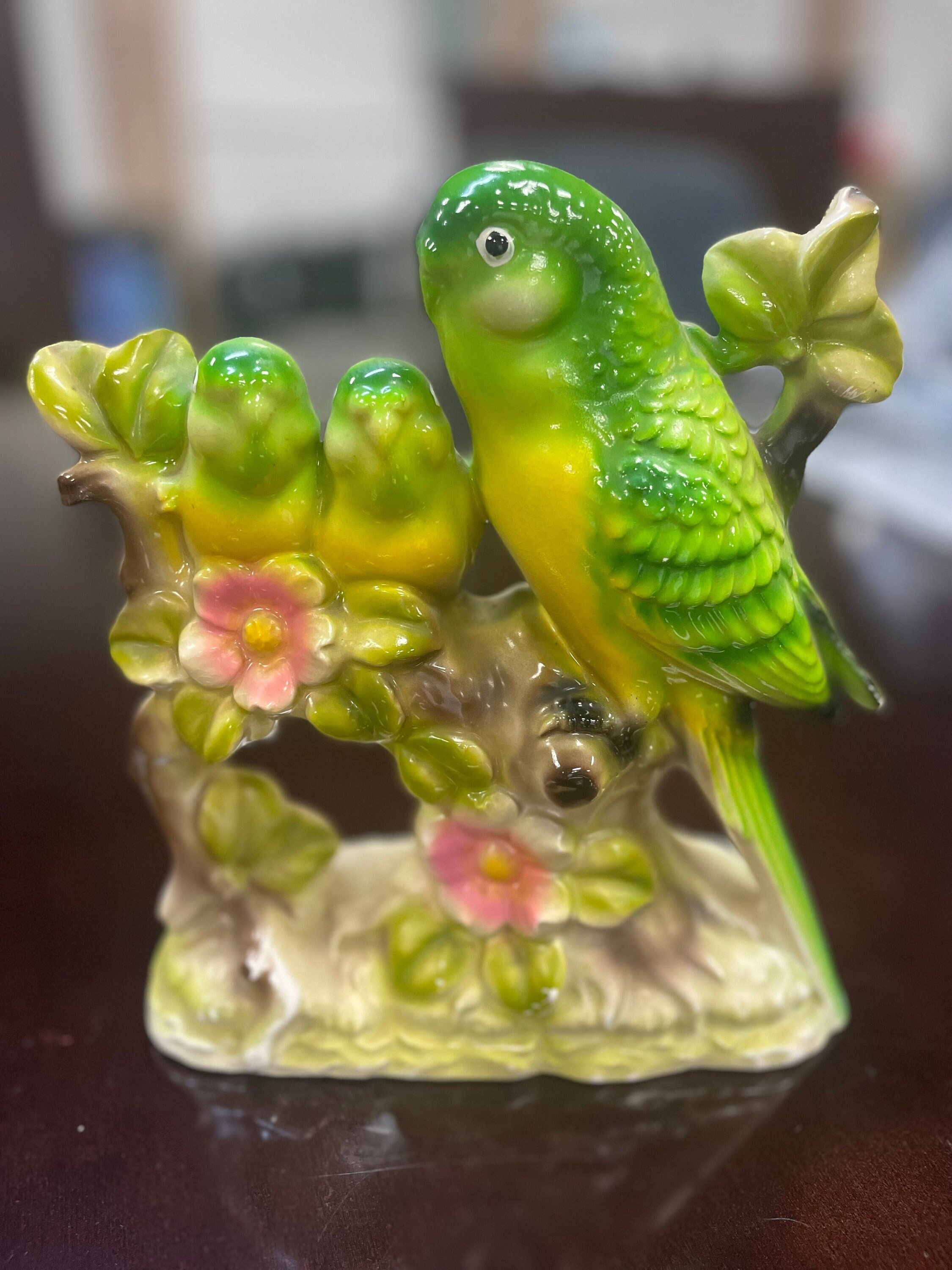 Vintage Mid Century Green Ceramic Parrot Parakeet Ceramic Bird - Etsy UK