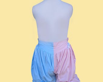 Jester Bloomers Short clown rose et bleu Costume Renaissance Renfaire GN fantaisie