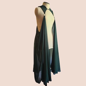 Hunter Green Chiffon Fantasy Costume Hooded Cape