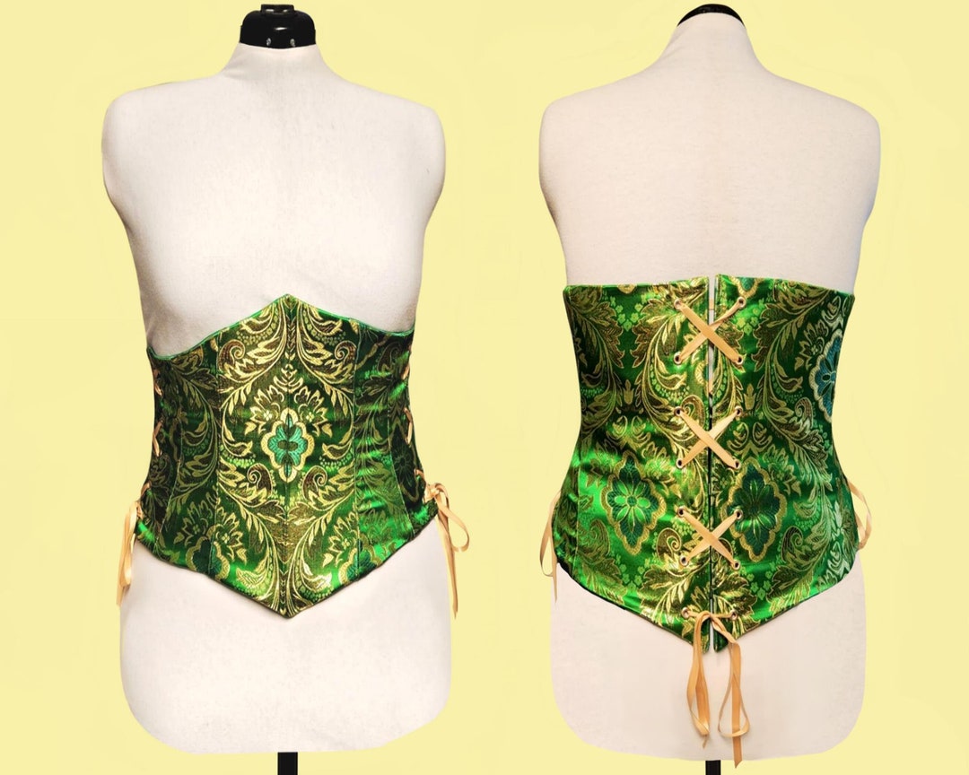 Delort Black Gold Brocade Underbust Corset