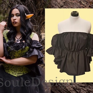 Peasant Blouse Off Shoulder Shirt for Renaissance LARP Cosplay