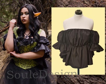 Peasant Blouse Off Shoulder Shirt for Renaissance LARP Cosplay