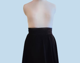 Velvet Black Skirt Stretch Material Comfortable Everyday Dress Custom Autumn Fall Casual