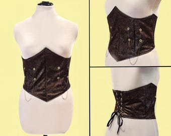 Steampunk victorien corset sous la poitrine pointu similicuir