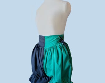 Jester Bloomers Short clown vert et noir Costume Renaissance Renfaire GN fantaisie