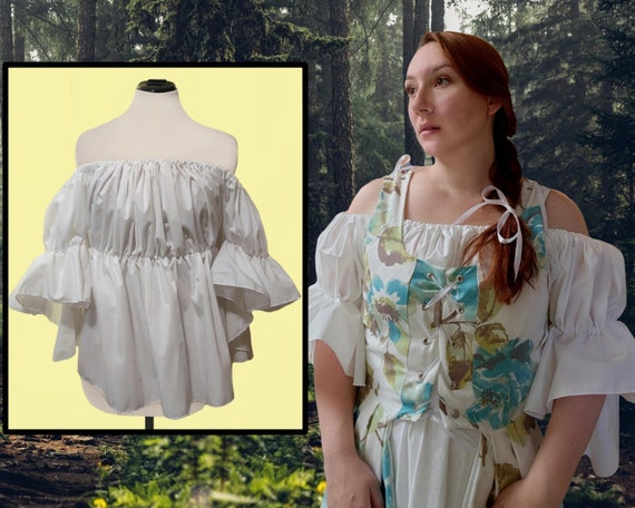 white off the shoulder peasant top
