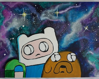 Adventure Time; finn and jake in space awe