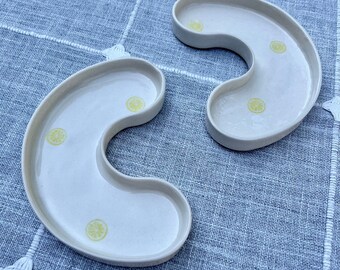 Ceramic Lemon Semi-circle Dish ©